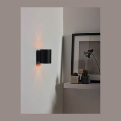 Applique murale Xera noire et dorée mat, H 10 cm