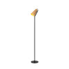 Lampadaire Bensen noir, rotin