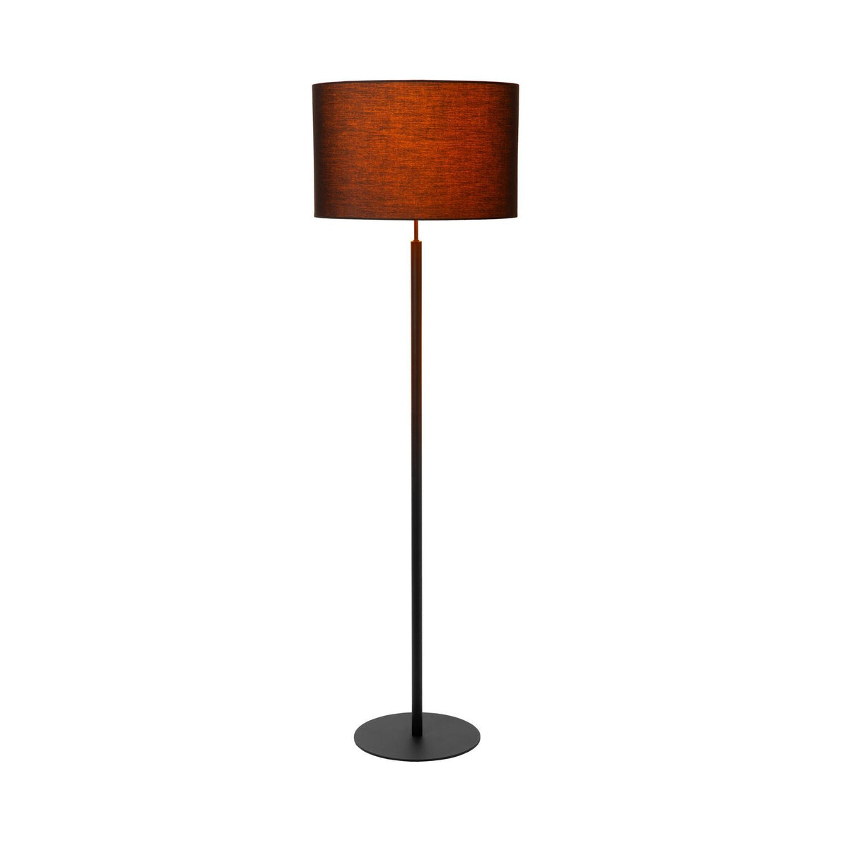 Lampadaire Maya noir et doré mat, coton