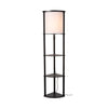 Lampadaire Menno noir et beige, coton, H 162,3 cm