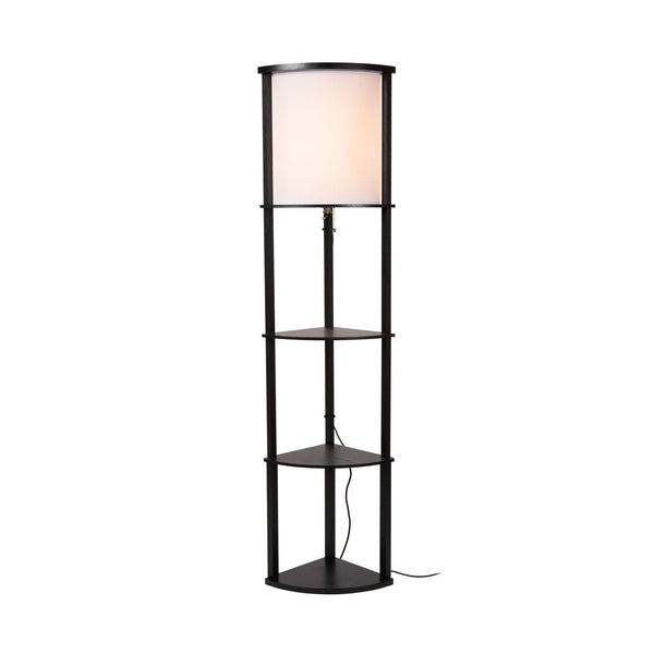 Lampadaire Menno noir et beige, coton, H 162,3 cm