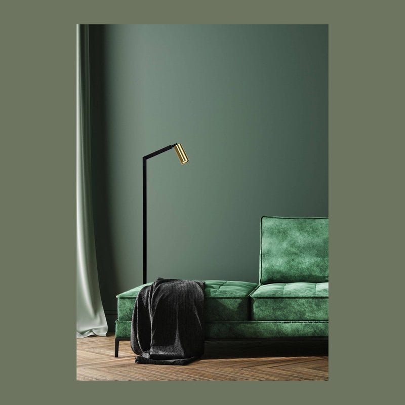 Lampadaire Sybil noir et doré mat