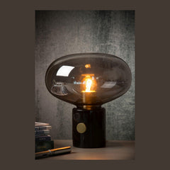 Lampe à poser Charlize fumée et grise, verre