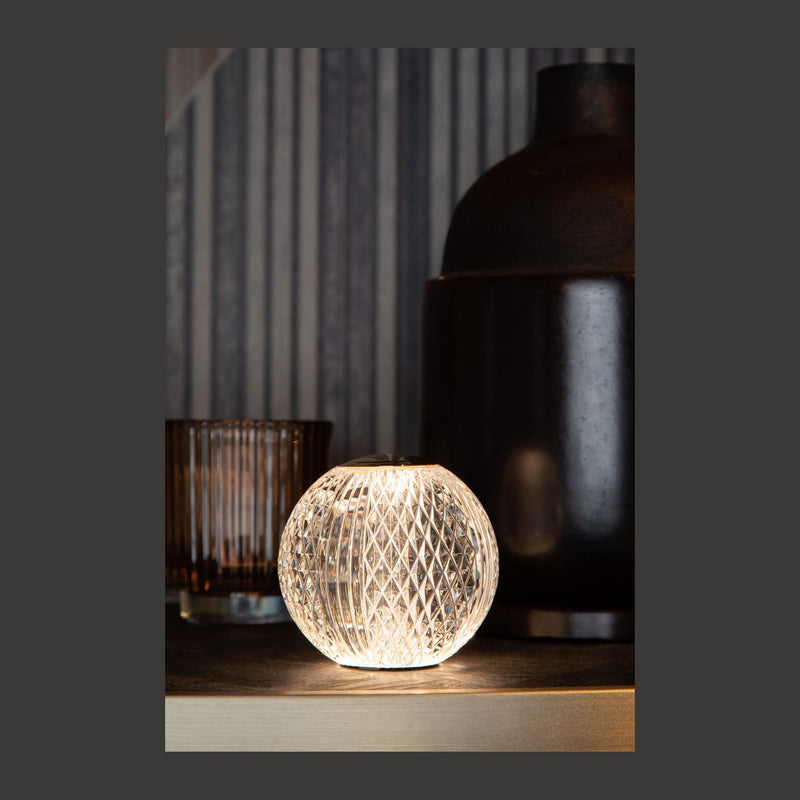 Lampe à poser Cintra transparente et dorée mat, Ø 11 cm (13599/02/60)