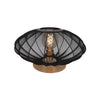 Lampe à poser Corina noire et dorée mat, tissu