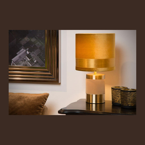 Lampe à poser Extravaganza Frizzle jaune, coton