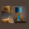 Lampe à poser Extravaganza Velvet turquoise, coton