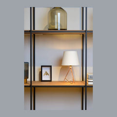Lampe à poser Gitta cuivrée et blanche, coton