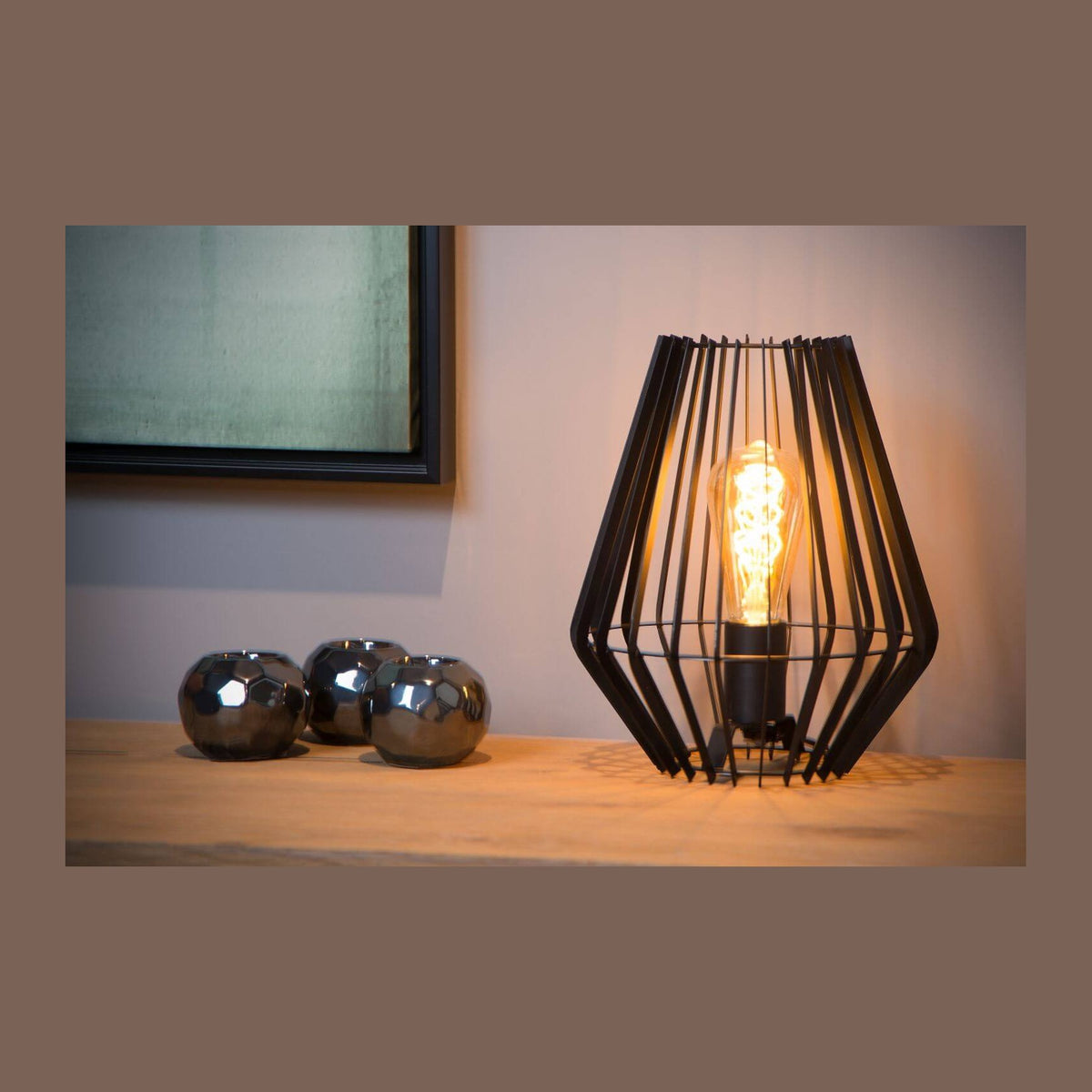 Lampe à poser Reda noire, H 27 cm