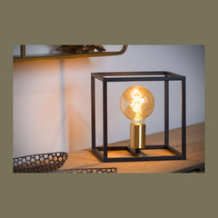 Lampe à poser Ruben noire et dorée mat