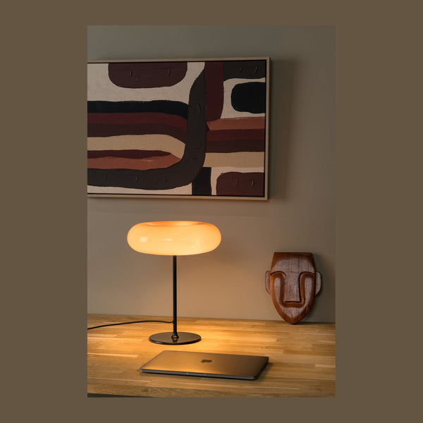 Lampe à poser Sentino 3 lumières orange, verre