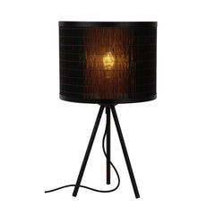 Lampe à poser Tagalog noire et bois clair, H 47 cm