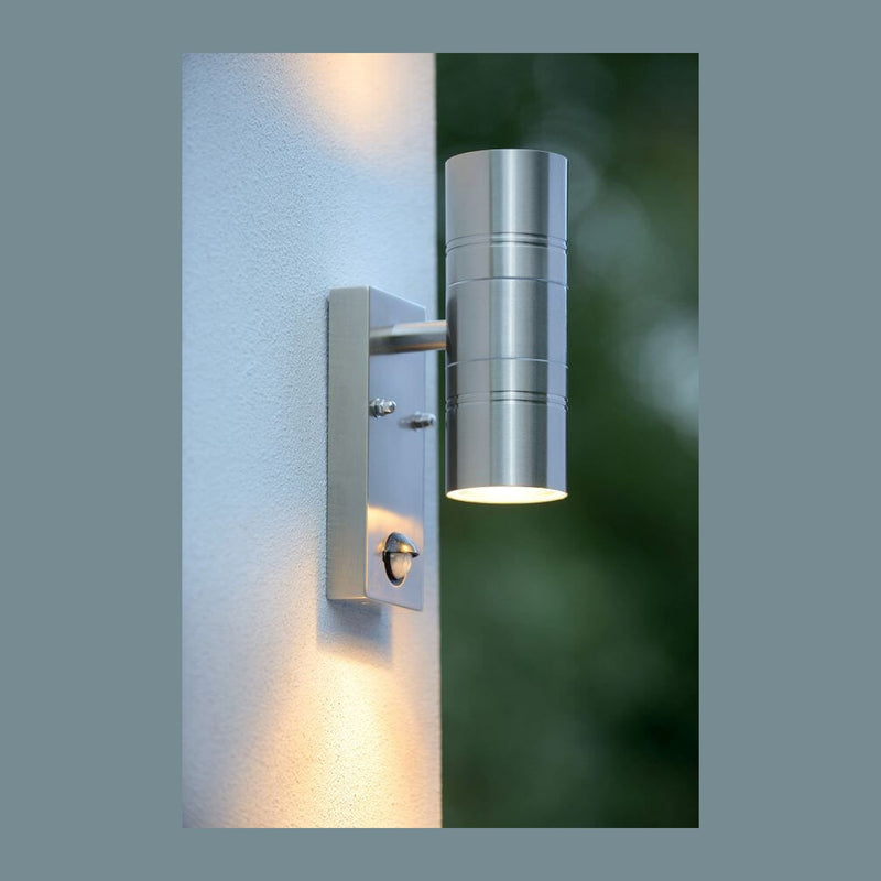 Applique extérieure Arne 2 lumières chromée, H 22,5 cm