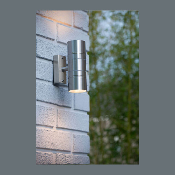 Applique extérieure Arne 2 lumières chromée, H 17 cm