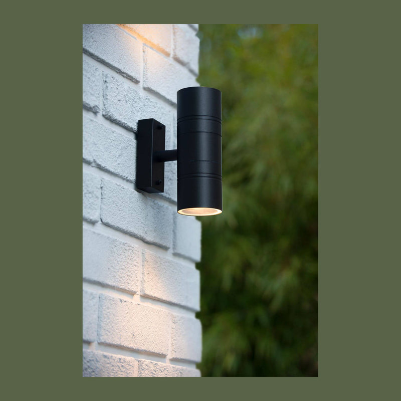 Applique extérieure Arne 2 lumières noire, H 17 cm