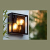 Plafonnier extérieur Dukan 2 lumières noir, verre