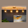 Plafonnier Bjorn 4 lumières doré mat, verre