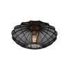 Plafonnier Corina noir et doré mat, tissu
