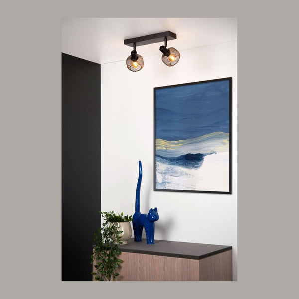 Plafonnier Maren 2 lumières noir