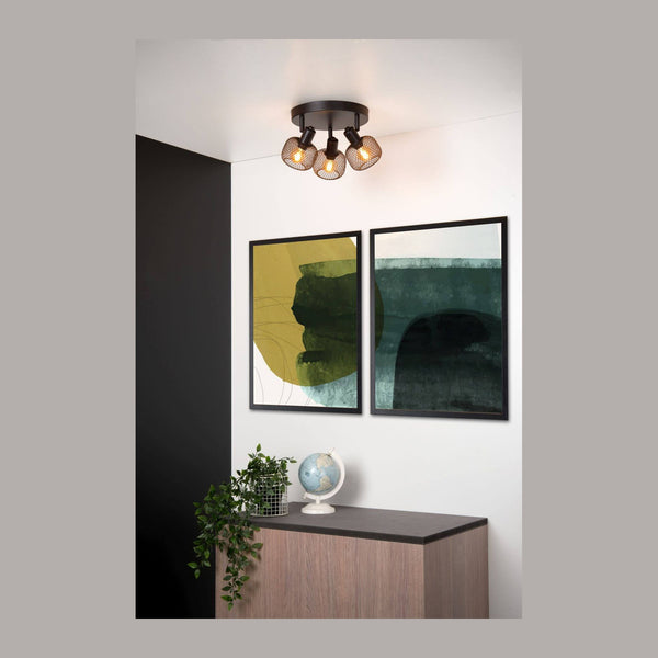 Plafonnier Maren 3 lumières noir