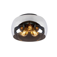 Plafonnier Olivia 3 lumières fumé et gris, verre