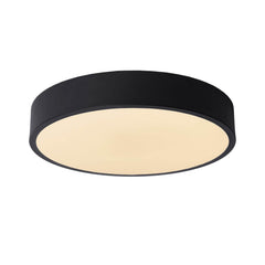 Plafonnier Unar noir et opale, Ø 30 cm
