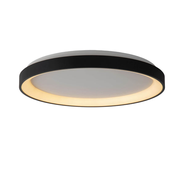 Plafonnier Vidal noir et opale, Ø 48 cm