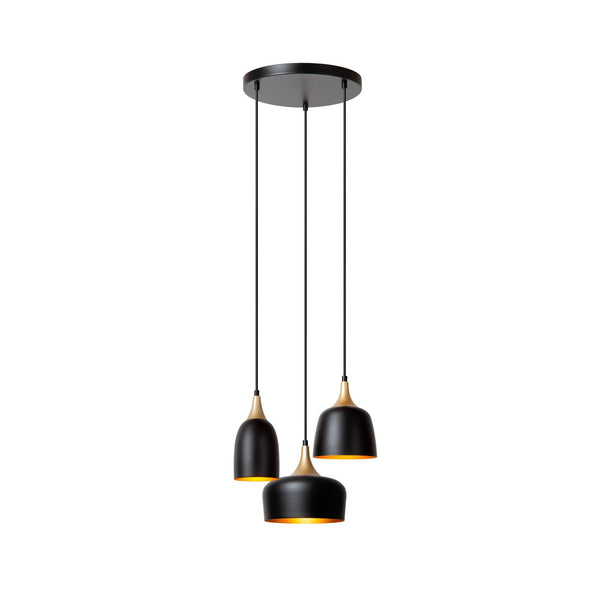 Suspension Chayanne 3 lumières noire