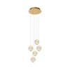 Suspension Cintra transparente et dorée mat, H 50 cm (13499/22/60)