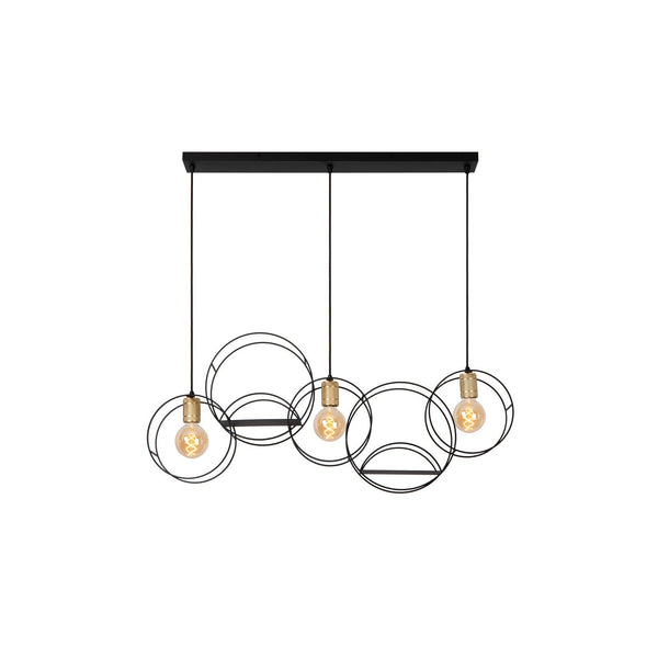 Suspension Circle 3 lumières noire