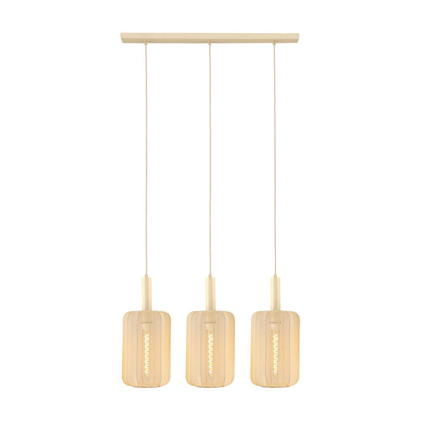 Suspension Corina 3 lumières beige, tissu