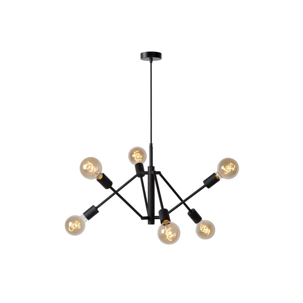 Suspension Lester 6 lumières noire