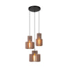 Suspension Rollo 3 lumières taupe, verre