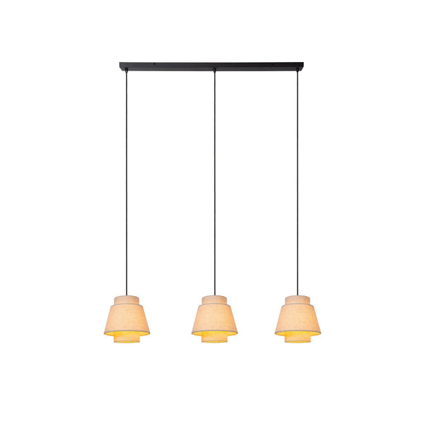 Suspension Tribute 3 lumières beige, tissu (21435/03/38)