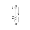 Suspension Perla chromée, verre, H 150 cm (9186918)
