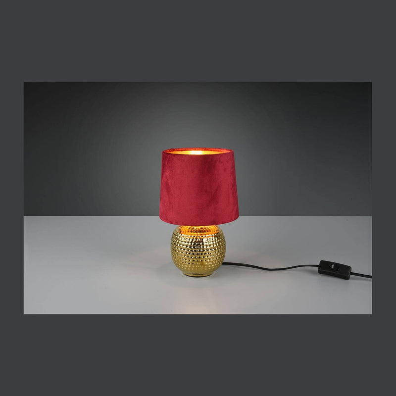 Lampe à poser Sophia dorée et rouge, céramique