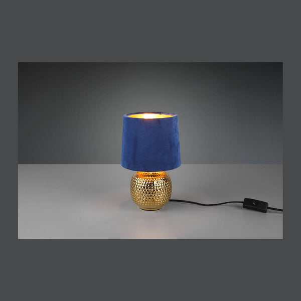 Lampe à poser Sophia dorée et bleu, céramique