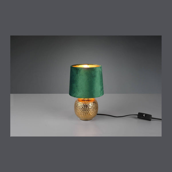 Lampe à poser Sophia dorée et verte, céramique