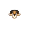 Plafonnier Divina 3 lumières ambré, verre
