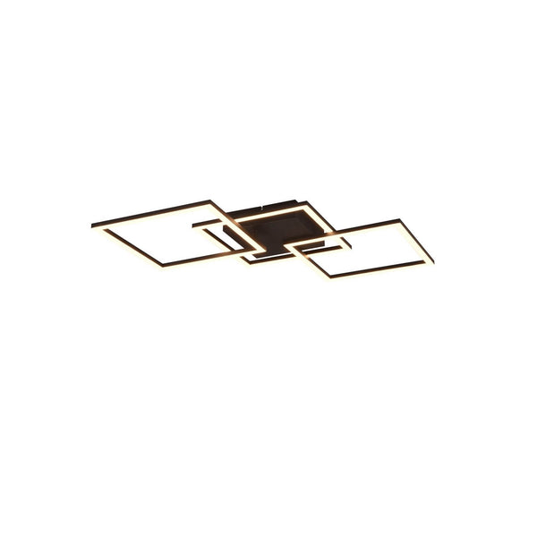 Plafonnier Trail noir mat, L 74,5 cm