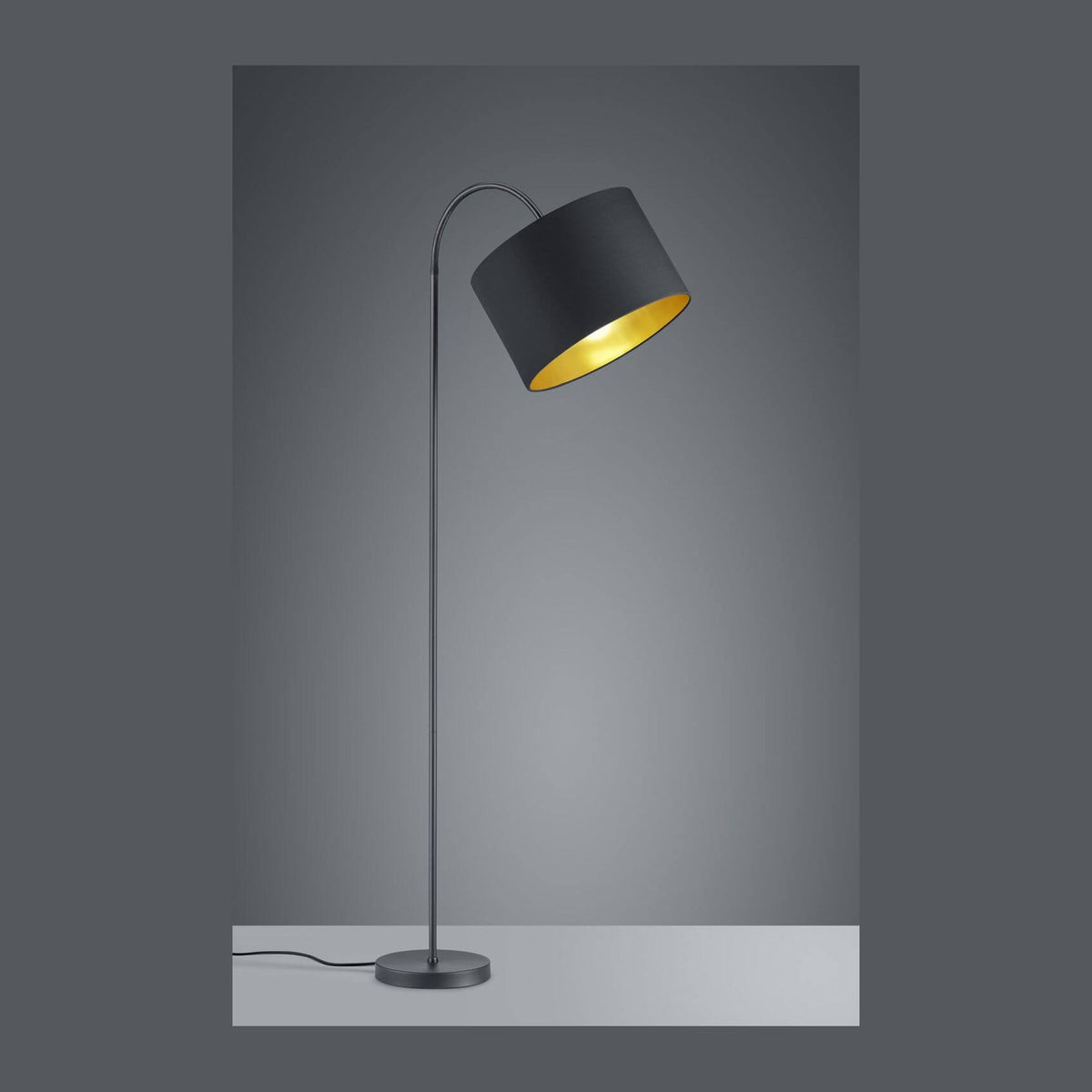 Lampadaire Hostel noir mat, L 156 cm