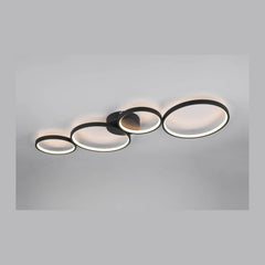 Plafonnier Rondo noir mat, L 97 cm