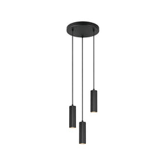 Suspension Soka 3 lumières noire mat