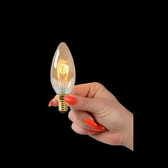 Ampoule LED E14 flamme à filament ambrée, 3 W | Lucide