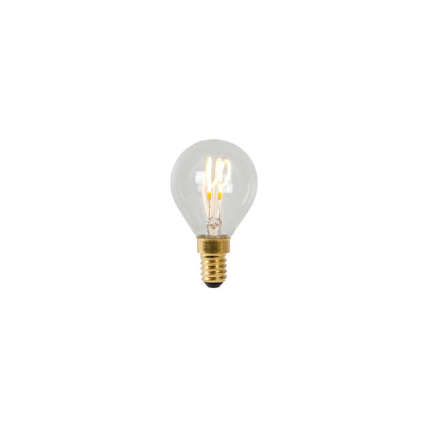 Ampoule LED E14 sphérique à filament transparente, 3 W | Lucide