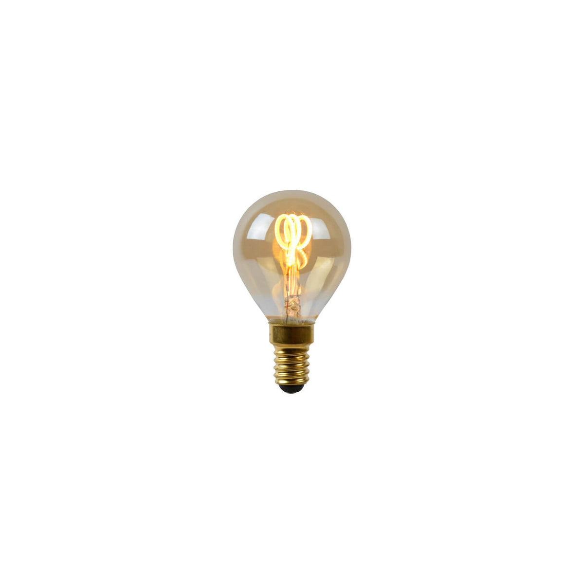 Ampoule LED E14 sphérique à filament ambrée, 3 W | Lucide