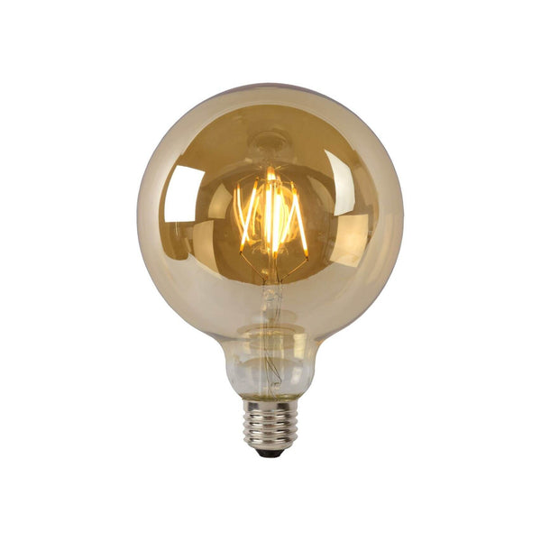 Ampoule LED E27 globe à filament ambrée, 8 W | Lucide