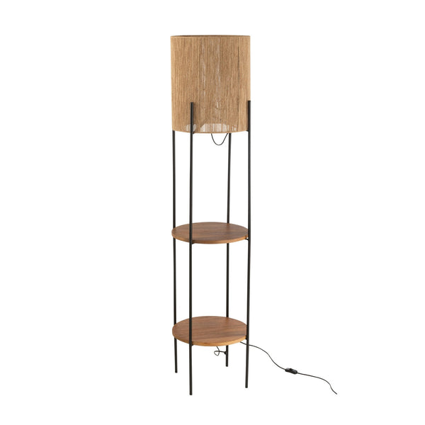 Black Mango Wood Floor Lamp