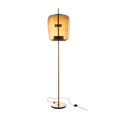 Brown Glass LED Floor Lamp