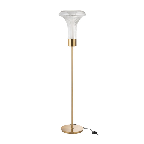 Gold Metal and Glass LED Floor Lamp